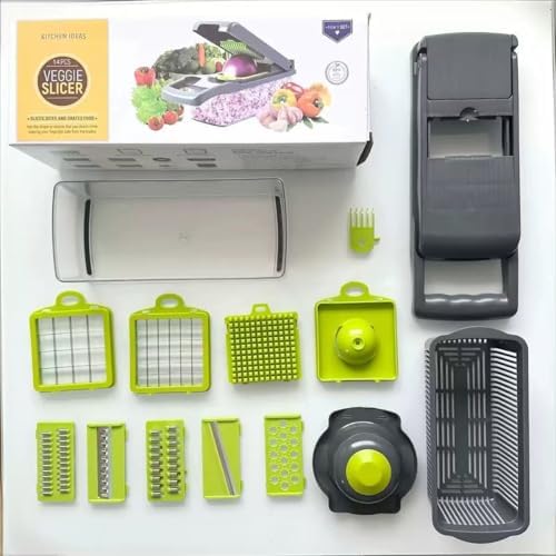 12-in-1 Vegetable Chopper with 8 Blades, Container
