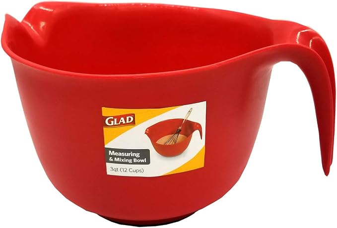 Glad Mixing Bowl with Handle – 3 Quart | Heavy Duty Plastic with Pour Spout and - Image 6