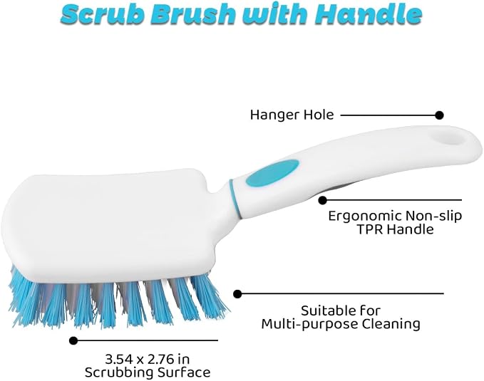 3 Pack Scrub Brush Set, Heavy-Duty Scrub Scrubbing Brushes - Image 4