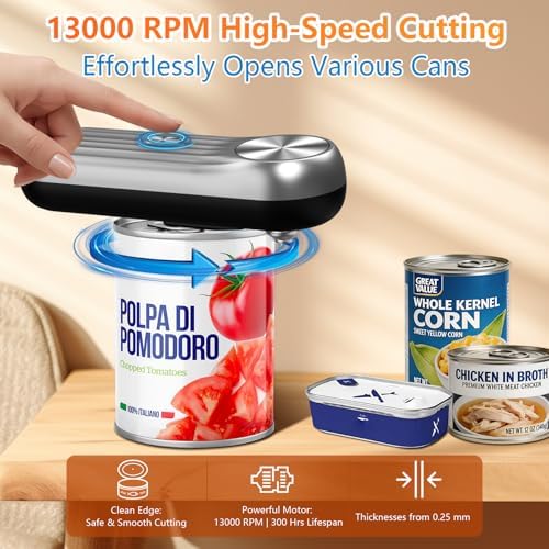 Electric Can Opener, One Touch Automatic Can Opener for Seniors