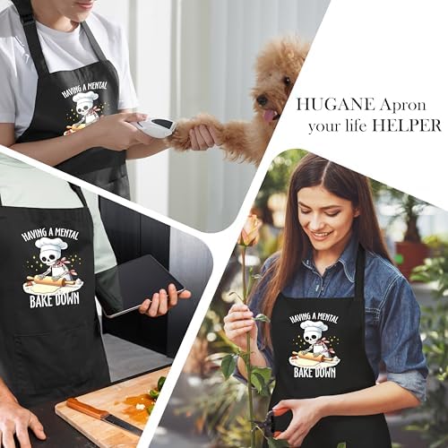 Funny Skeleton Baker Baking Apron with Pockets, Baking Lovers Bread