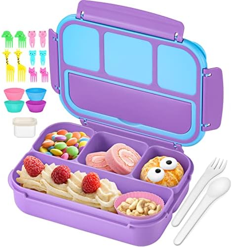 QQKO Bento Lunch Box for Kids Girls Boys, Toddler Kids Lunch Boxes for