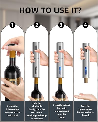 Newise Rechargeable Electric Wine Gift Set: Wine Opener, Aerator