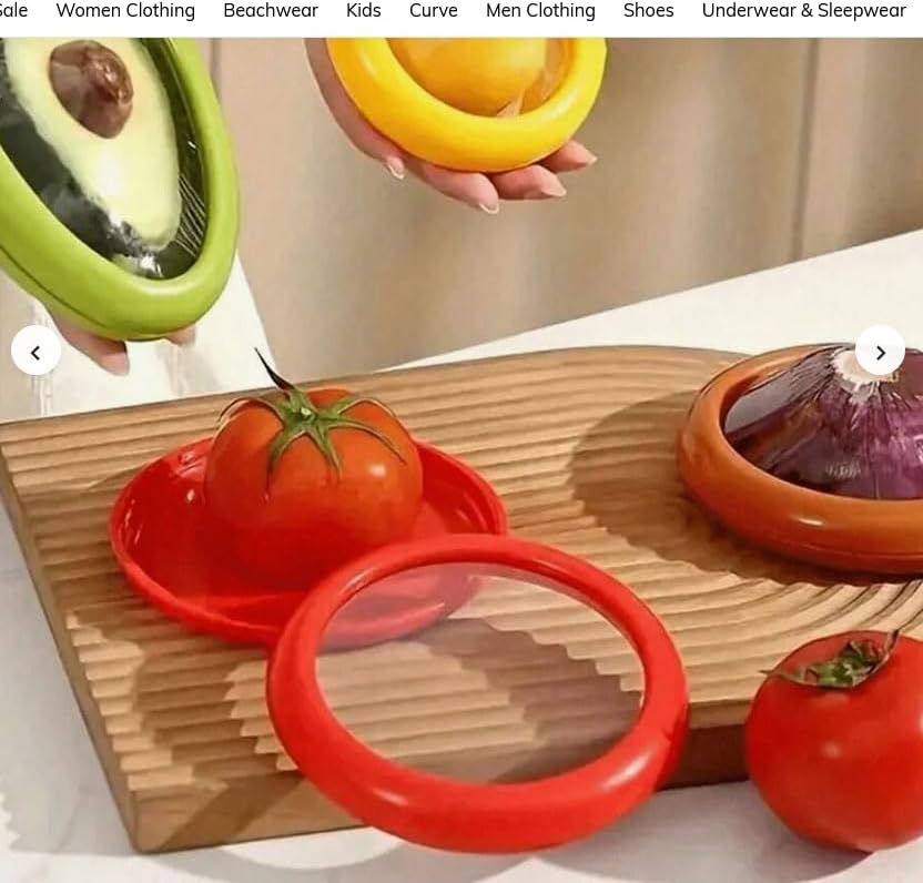 4-Pack Silicone Food Saver Covers, Green Red Yellow Brown