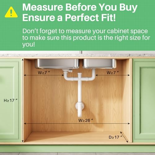 Kitstorack Under Sink Organizer, 2-Pack 3-Tier Height Adjustable