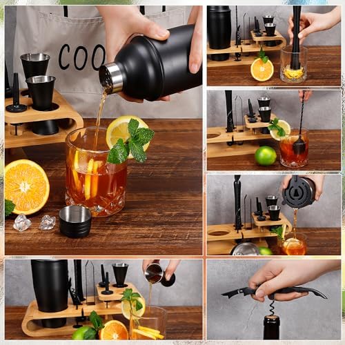 Cocktail Shaker Set - 12-Piece Complete Bartender Kit for Home Bar and