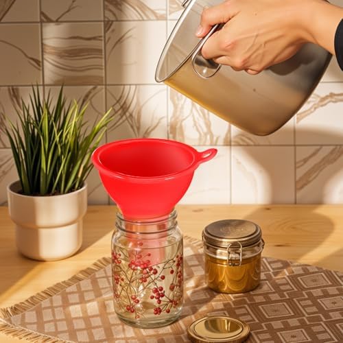 ElevateTech 4Pcs Funnels for Kitchen Use Filling Bottles Silicone
