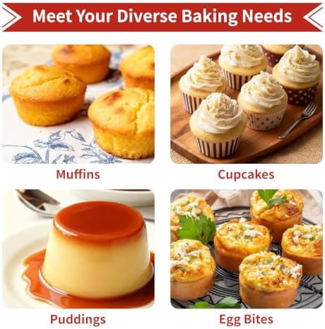 Silicone Muffin Pan with Metal Reinforced Frame,2 Pcs 2.9" Regular