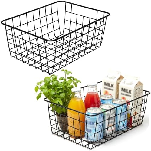 Kitchen Wire Baskets Farmhouse Decor Metal Food Storage Organizer