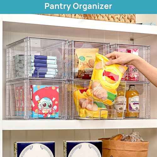 Vtopmart 8 Pack Large Stackable Storage Drawers,Clear Acrylic Drawer