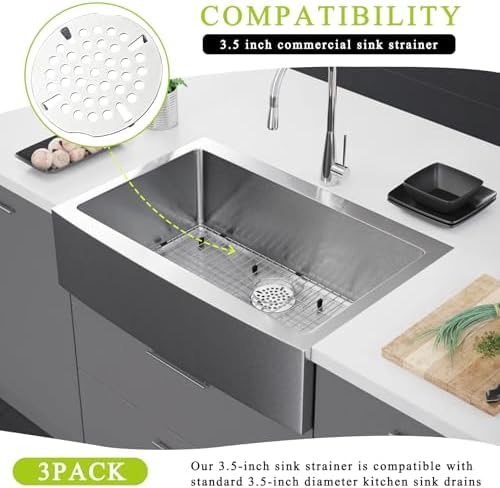 3-Pack 3.5 Inch Sink Drain Cover Fits Most of 3-Tier Sinks