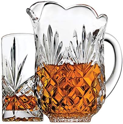 Godinger Pitcher and Glasses Drink Bar Set - Includes Pitcher Carafe