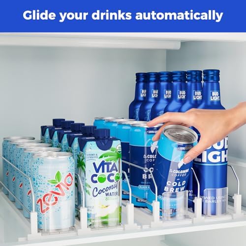 Puricon Soda Can Organizer for Fridge, White