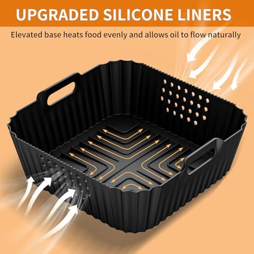 Air Fryer Silicone Liners for Ninja AF141 AF142 5QT & AF181 6.5 QT