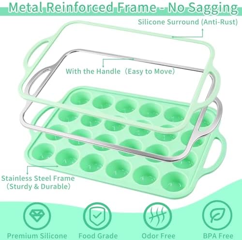 2 Pack Silicone Mini Muffin Pan, 48 Cups Mini Cupcake Pans