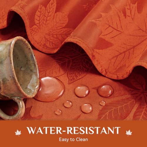 Softalker Fall Jacquard Rectangle Tablecloth, 60 x 84 Inch Burnt