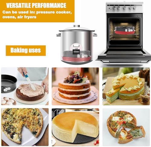 Springform Pan Set of 4 Round Cake Baking Pans with Removable Bottom