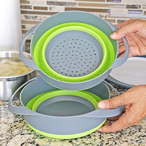 Collapsible Strainer and Bowl Set – Space-Saving Kitchen Colander Pack