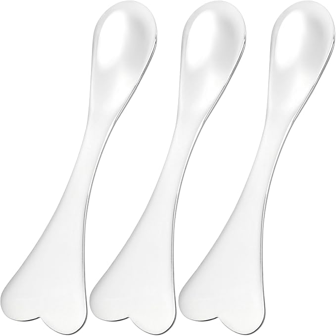 Pndeyo 3pcs Mini Stainless Steel Makeup Spatula, Reusable Cosmetic Cream by Pndeyo