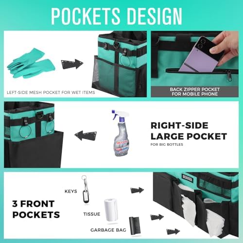 SCAVATA Wearable Cleaning Caddy Bag, Lake Blue