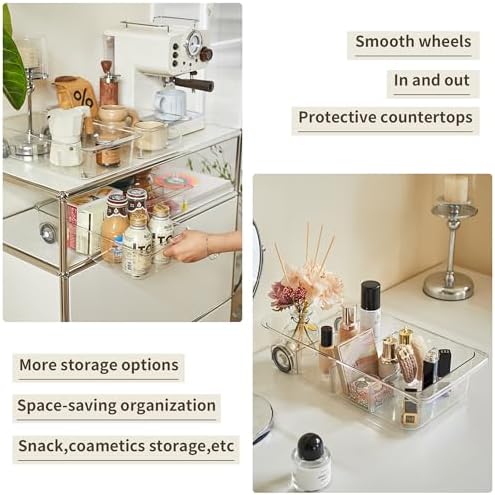 Roll-Out Refrigerator Organizers and Storage, 3 Pack Drawer Fridge