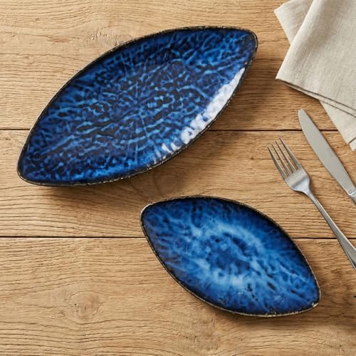 Ceramic Serving Platters - Set of 4 Oval Platters for Entertaining