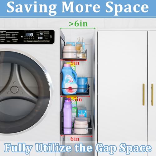 DTUQYX 4-Pack Magnetic Shelf for Washing Machine, 5"-6"