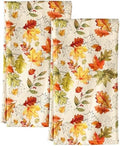 Miss Adola 150GSM Flour Sack Kitchen Towels Set of 2, Autumn Leaf