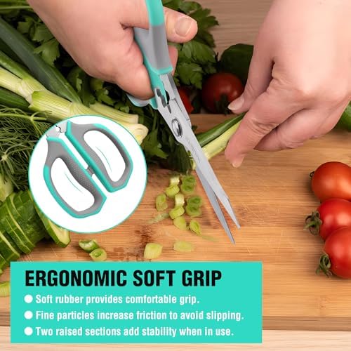 HAUSHOF Kitchen Scissors for Food, 8-1/4" Kitchen Scissors All Purpose