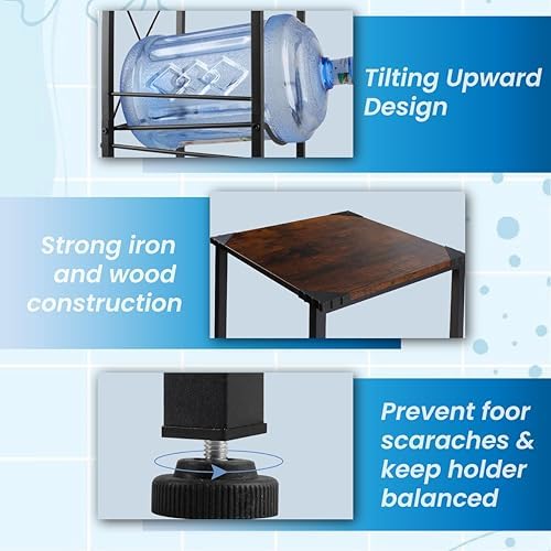 3-Tier Water Jug Rack for 5 Gallon Bottles, Heavy Duty Metal Water