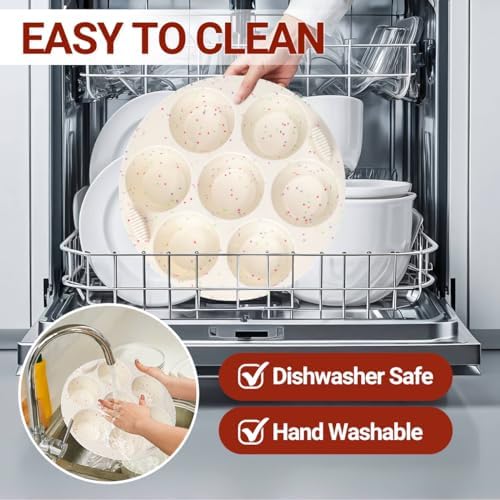 Silicone Muffin Pan for Air Fryer Oven Instant Pot, Nonstick 7 Cups