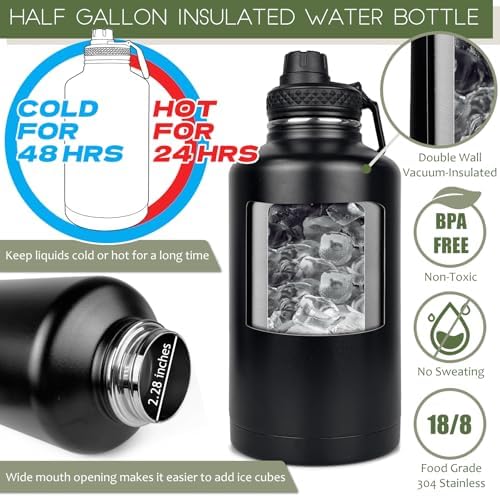 DEFUNX 64 Oz Water Bottle Gym Water Bottles for Men Half Gallon