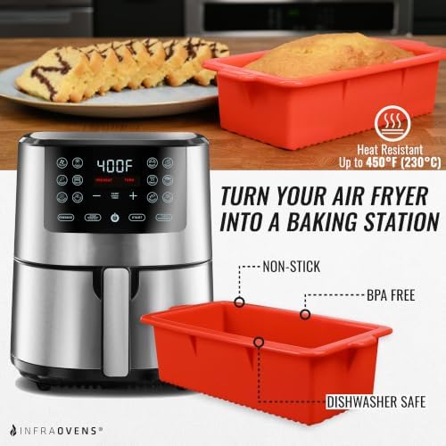Air Fryer Silicone Loaf Pans for Baking, Non-Stick Mini Bread Cake