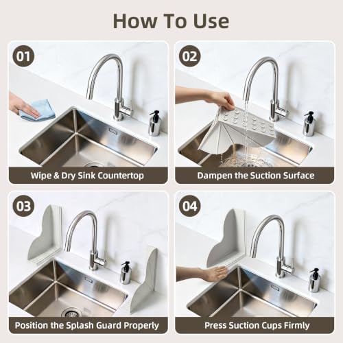JET LAG 2 Pack Silicone Shower Splash Guard with Strong Suction Cups