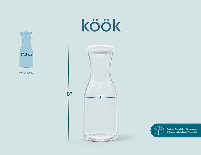 Glass Carafe Pitchers, by Kook, Mini Carafes- set of 6, Beverage Dispensers - Image 8