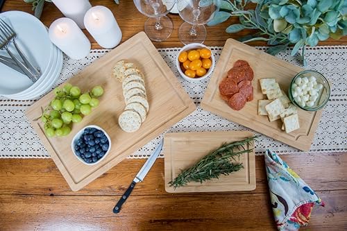 Lipper International Bamboo Wood Cutting Boards with Built-In Juice