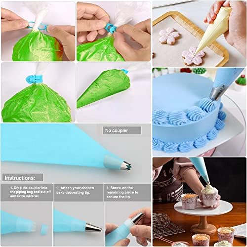Makmeng Piping Bags and Tips Set - 50Pcs Cake Decorating Supplies Kit