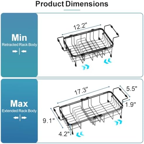 iSPECLE Small Sink Dish Drying Rack, 9.1" W