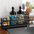 Galasily Mason Jar 16 oz Liquid Soap Dispenser Set, Black
