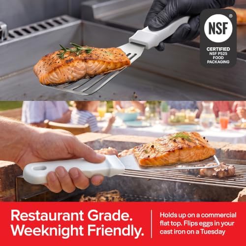 Stock Your Home Fish Spatula, 6"x 3" Blade Stainless Steel Slotted
