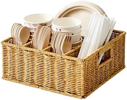 Berdeng Utensil Holder for Party, Paper Plate Dispenser for