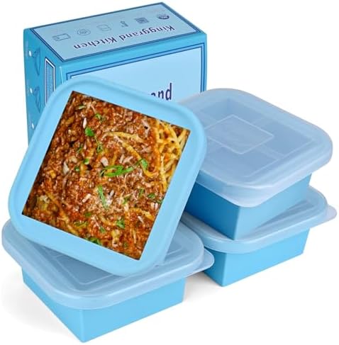2 Cup Silicone Freezer Trays with Lid 4 Pack Silicone Freezer Molds
