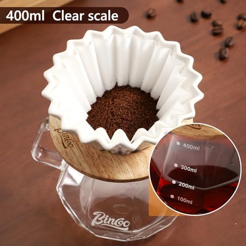 Bincoo 400ML Ceramic Pour Over Coffee Maker Set