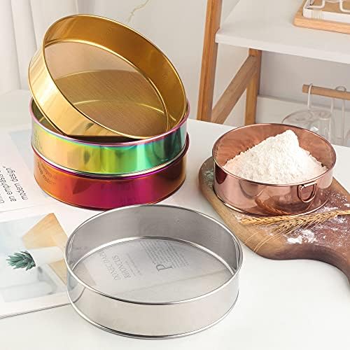 18/10 Stainless Steel Flour Sifter, Kitchen Cake Flour Fine 80 Mesh