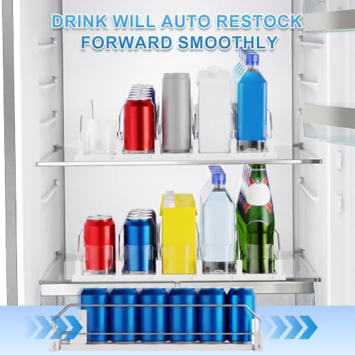 Dayacoco Self-Pushing Soda Can Organizer, 5 Rows, White