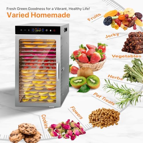 Commercial Food Dehydrator Machine, 18 Trays, 800W