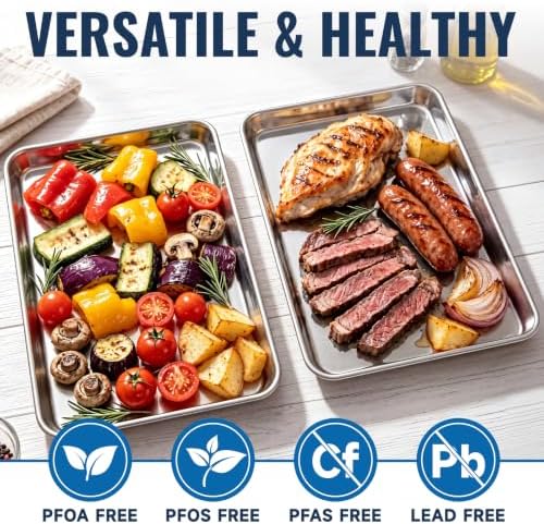 Stainless Steel Baking Sheet, Extra Large 20 x 14 Inch Heavy Duty