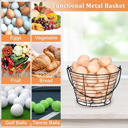3 PCS 8" Wire Egg Baskets with Handles