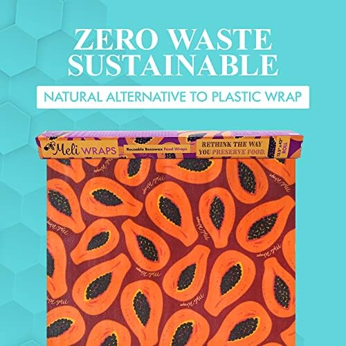 Meli Wraps Reusable Beeswax Wrap Roll, 13.5 x 42, Purple Papaya