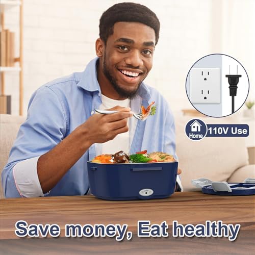 WisaKey Electric Heated Lunchbox Food Warmer, Blue